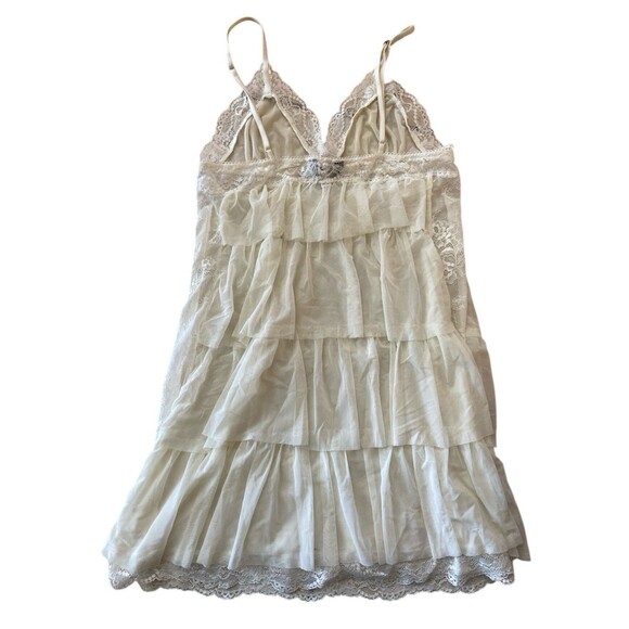 Soma‎ Intimates Sz Medium Ivory Tiered Babydoll Chemise  Vintage Style - Picture 5 of 7